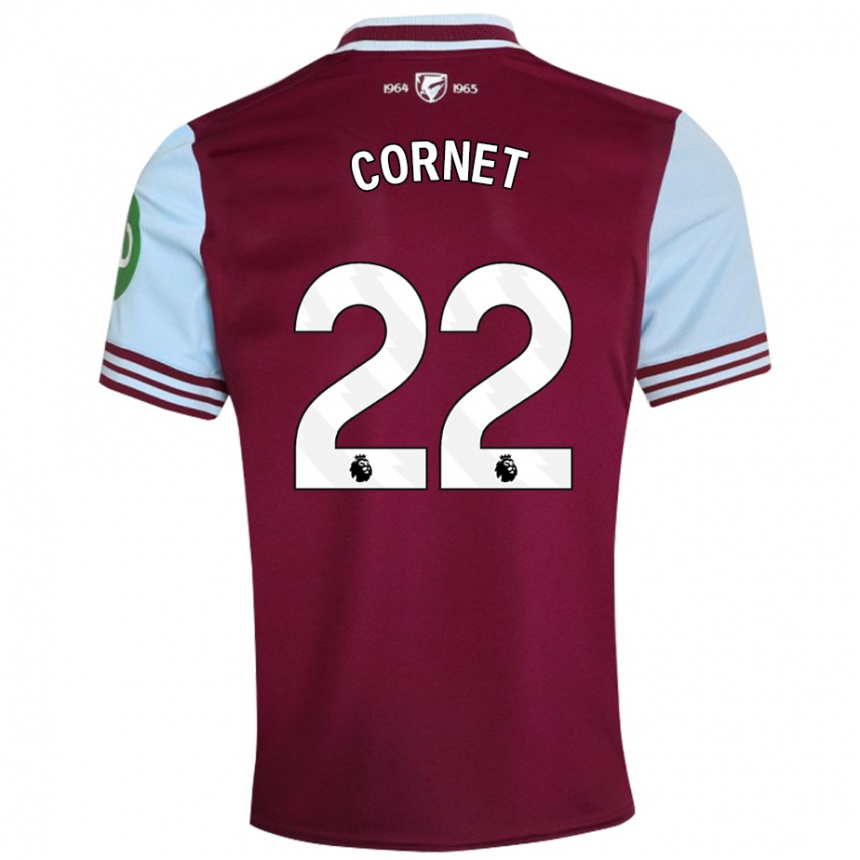 Kids Football Maxwel Cornet #22 Dark Red Home Jersey 2024/25 T-Shirt Za