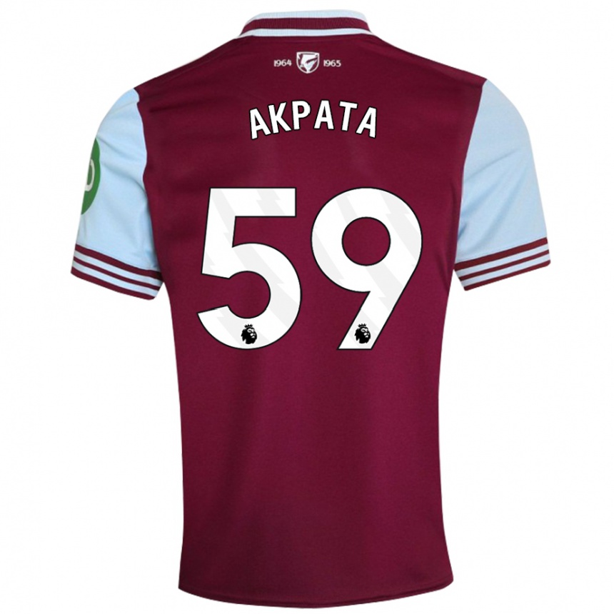 Kids Football Tyron Akpata #59 Dark Red Home Jersey 2024/25 T-Shirt Za