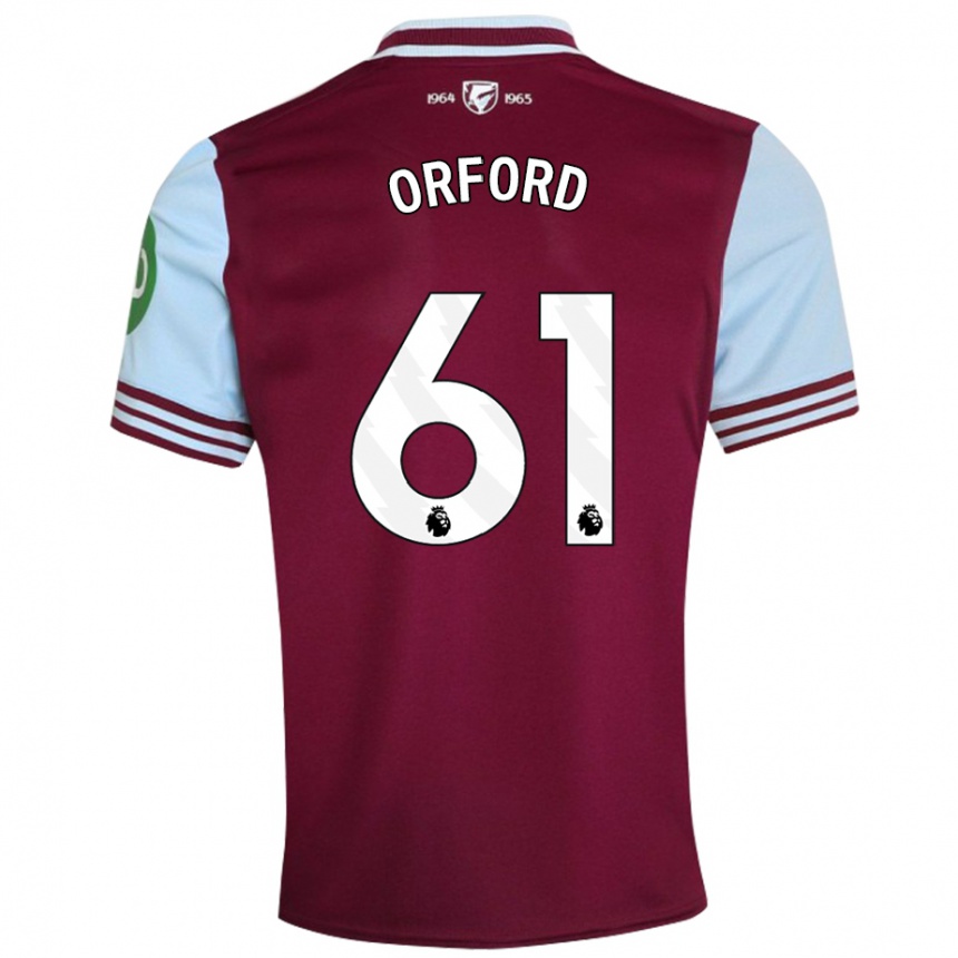 Kids Football Lewis Orford #61 Dark Red Home Jersey 2024/25 T-Shirt Za