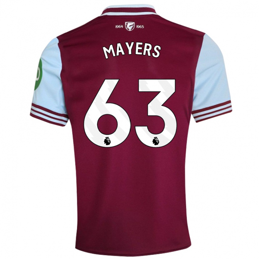 Kids Football Ezra Mayers #63 Dark Red Home Jersey 2024/25 T-Shirt Za