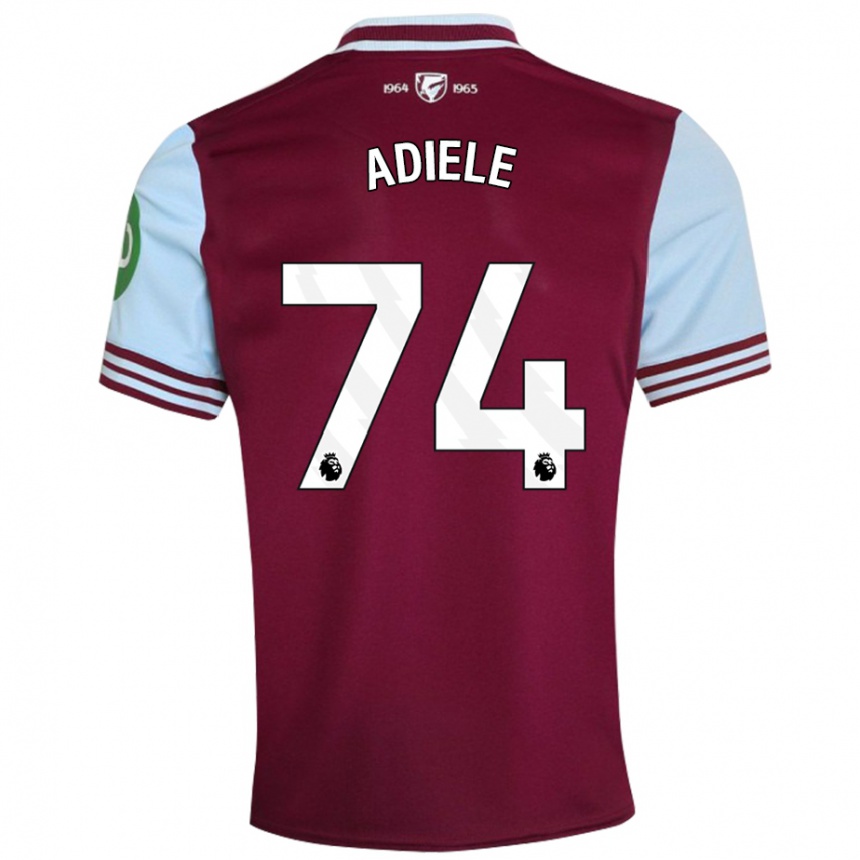 Kids Football Emeka Adiele #74 Dark Red Home Jersey 2024/25 T-Shirt Za