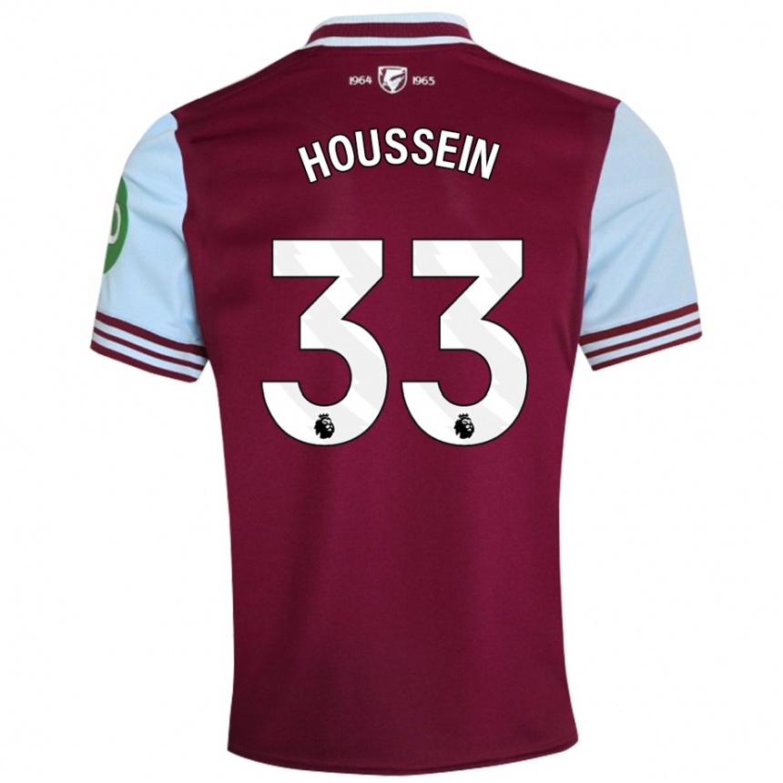 Kids Football Halle Houssein #33 Dark Red Home Jersey 2024/25 T-Shirt Za