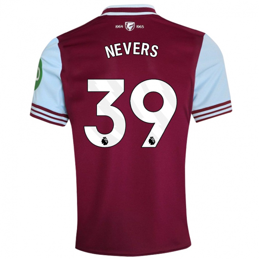 Kids Football Thierry Nevers #39 Dark Red Home Jersey 2024/25 T-Shirt Za