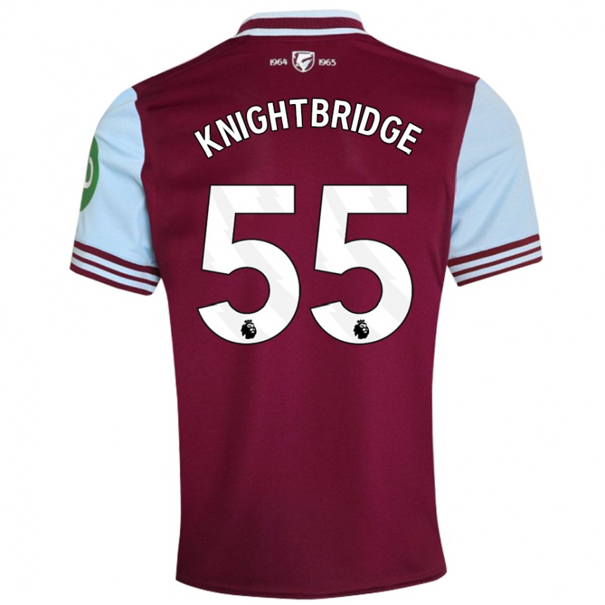 Kids Football Jacob Knightbridge #55 Dark Red Home Jersey 2024/25 T-Shirt Za