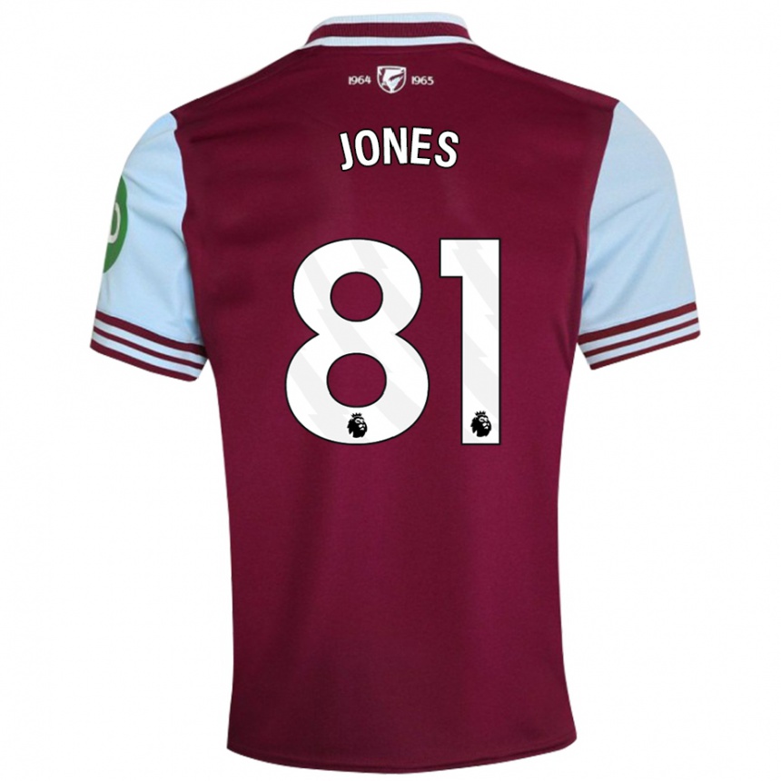 Kids Football Liam Jones #81 Dark Red Home Jersey 2024/25 T-Shirt Za