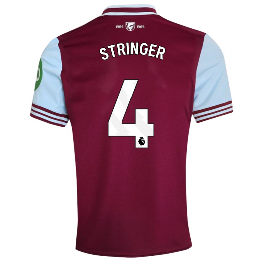 Kids Football Abbey Leigh Stringer #4 Dark Red Home Jersey 2024/25 T-Shirt Za