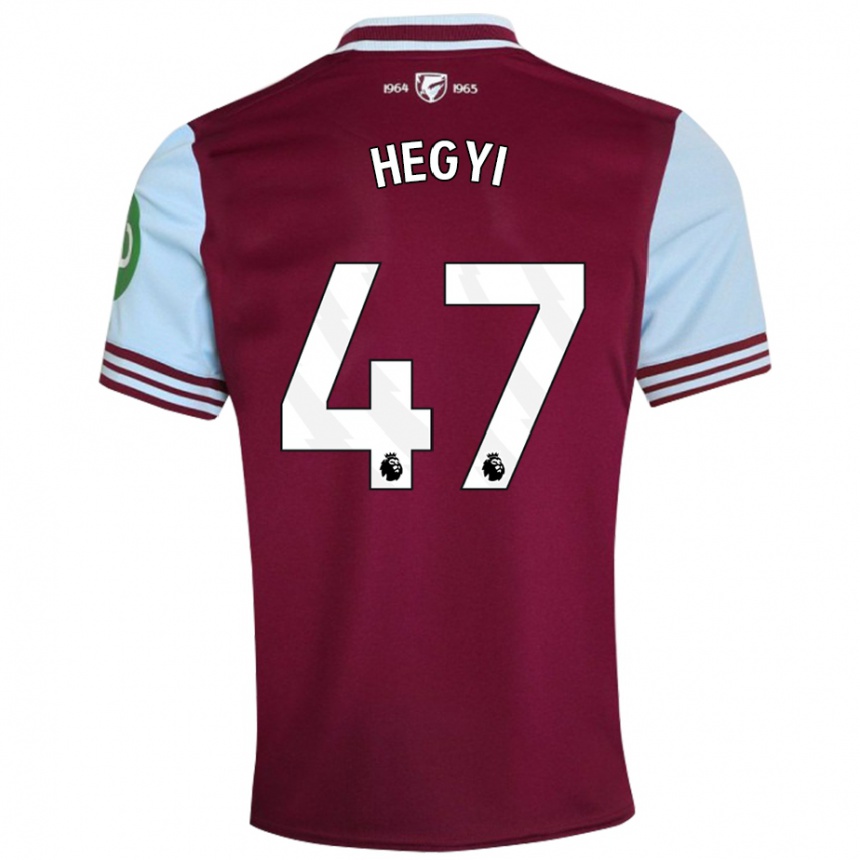 Kids Football Krisztian Hegyi #47 Dark Red Home Jersey 2024/25 T-Shirt Za