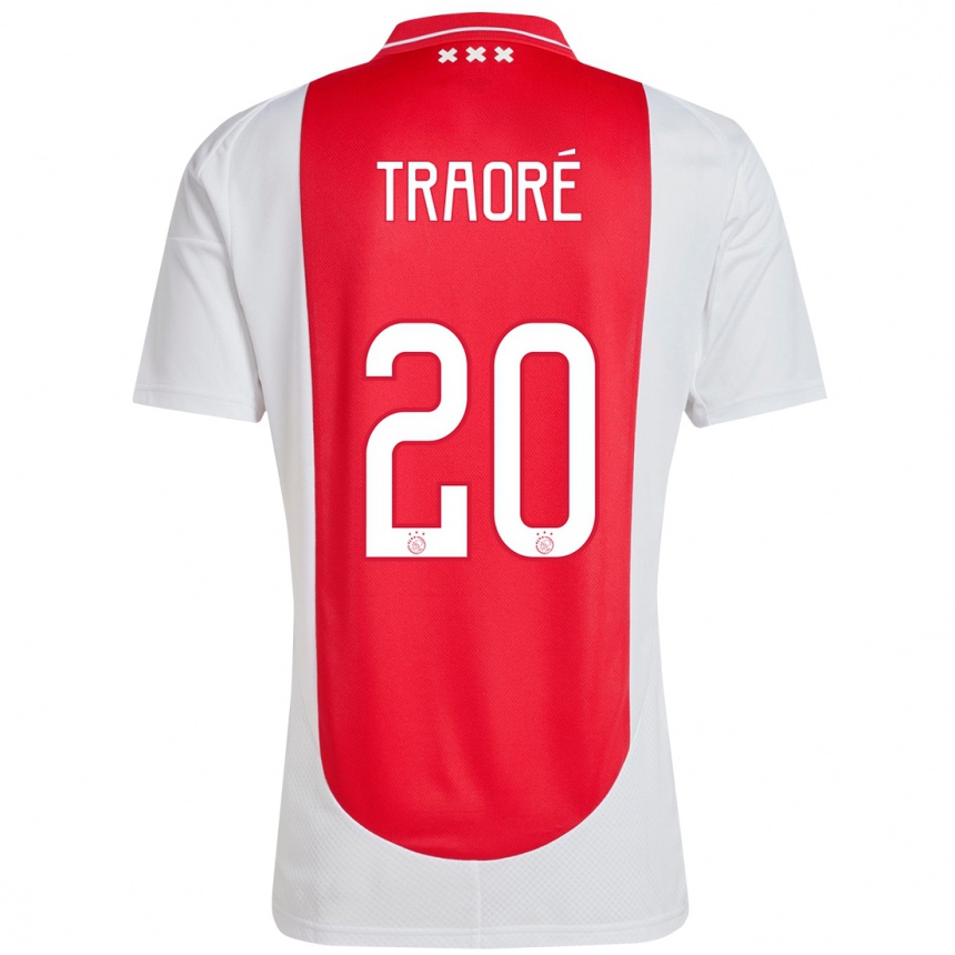 Kids Football Bertrand Traoré #20 Red White Home Jersey 2024/25 T-Shirt Za