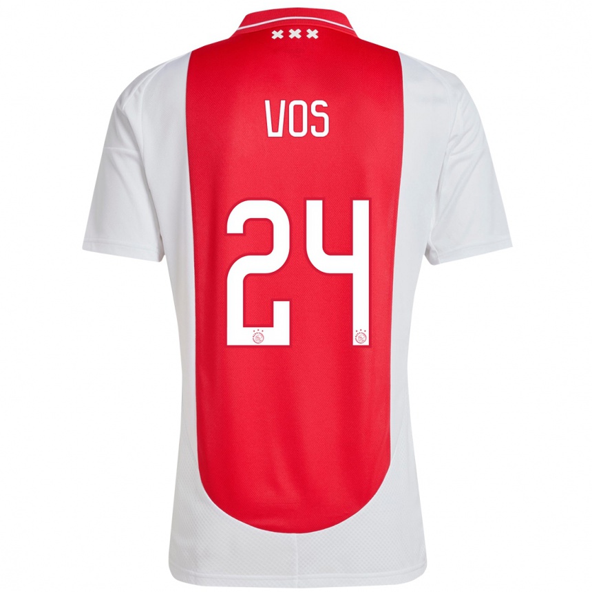 Kids Football Silvano Vos #24 Red White Home Jersey 2024/25 T-Shirt Za