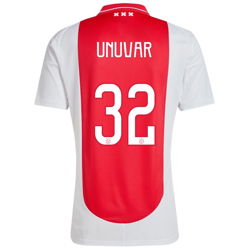 Kids Football Naci Ünüvar #32 Red White Home Jersey 2024/25 T-Shirt Za