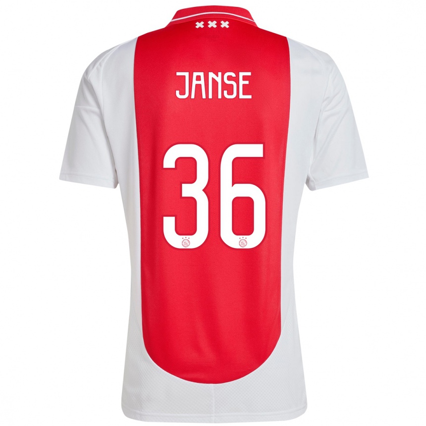 Kids Football Dies Janse #36 Red White Home Jersey 2024/25 T-Shirt Za