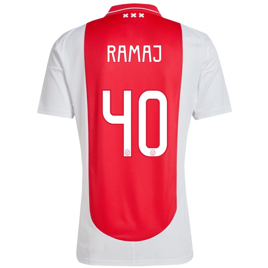 Kids Football Diant Ramaj #40 Red White Home Jersey 2024/25 T-Shirt Za