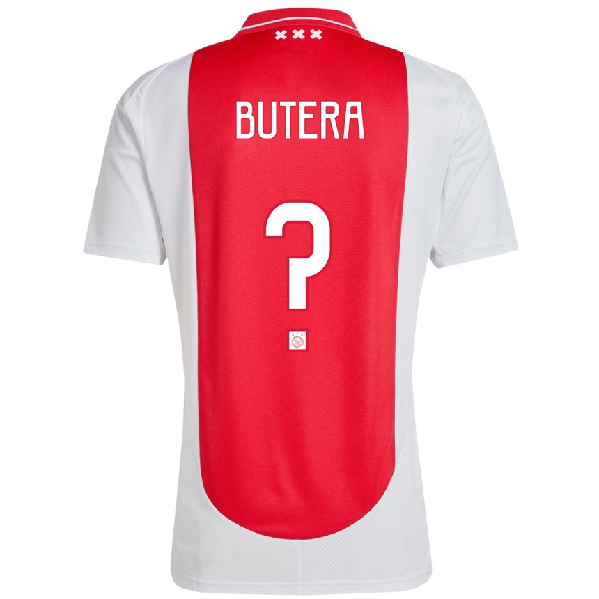 Kids Football Ethan Butera #0 Red White Home Jersey 2024/25 T-Shirt Za