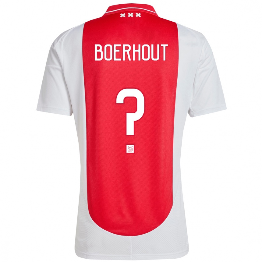 Kids Football Yoram Boerhout #0 Red White Home Jersey 2024/25 T-Shirt Za