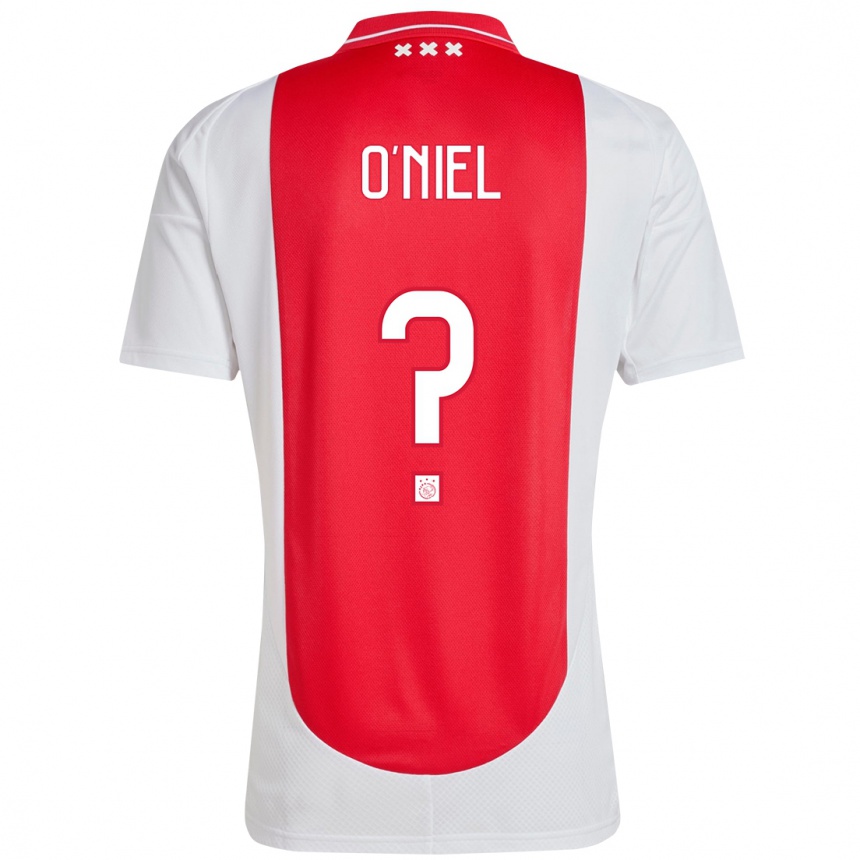 Kids Football Don O'niel #0 Red White Home Jersey 2024/25 T-Shirt Za