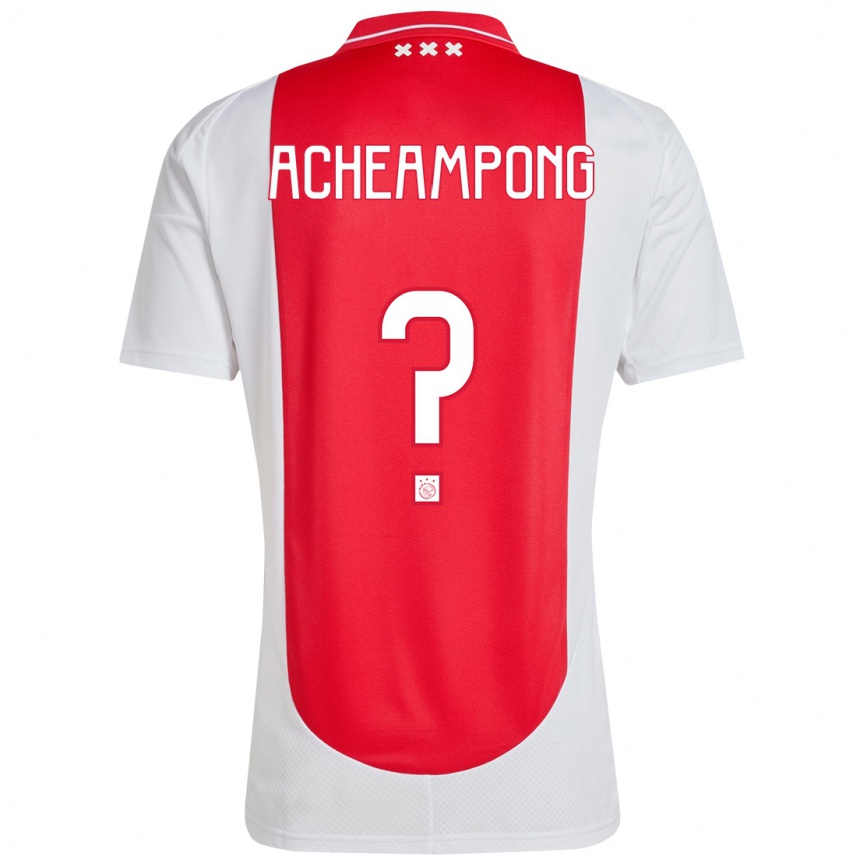 Kids Football Levi Acheampong #0 Red White Home Jersey 2024/25 T-Shirt Za