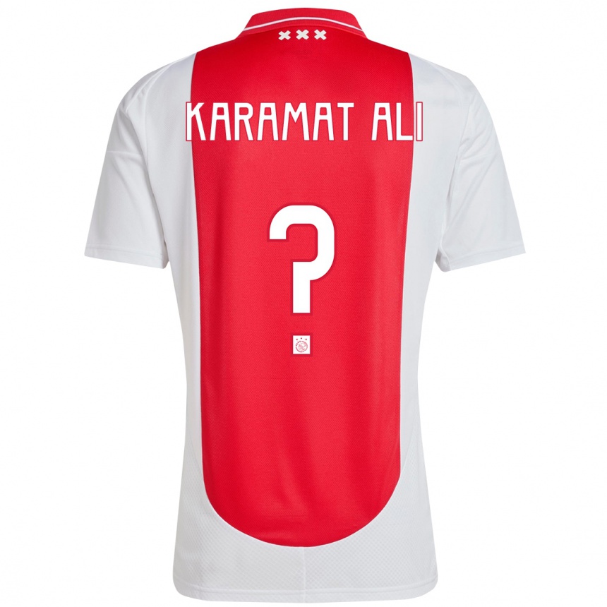 Kids Football Yaïr Karamat Ali #0 Red White Home Jersey 2024/25 T-Shirt Za