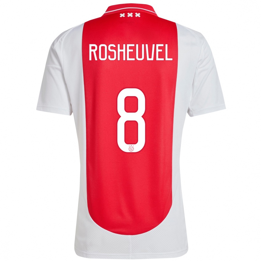 Kids Football Darren Rosheuvel #8 Red White Home Jersey 2024/25 T-Shirt Za