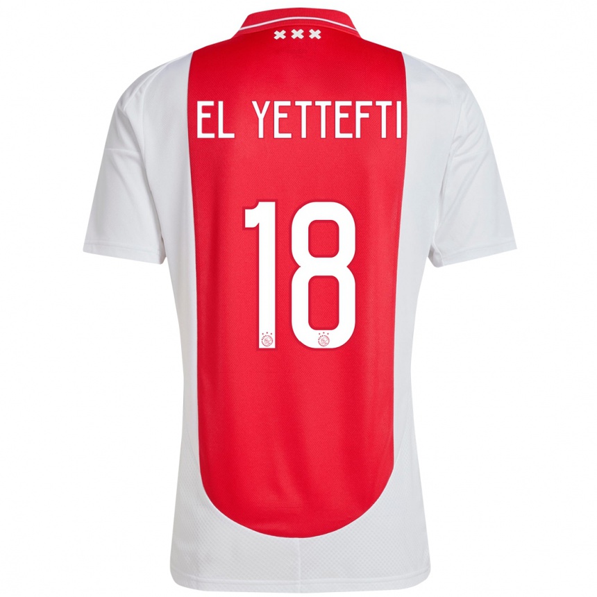 Kids Football Adil Amghar El Yettefti #18 Red White Home Jersey 2024/25 T-Shirt Za