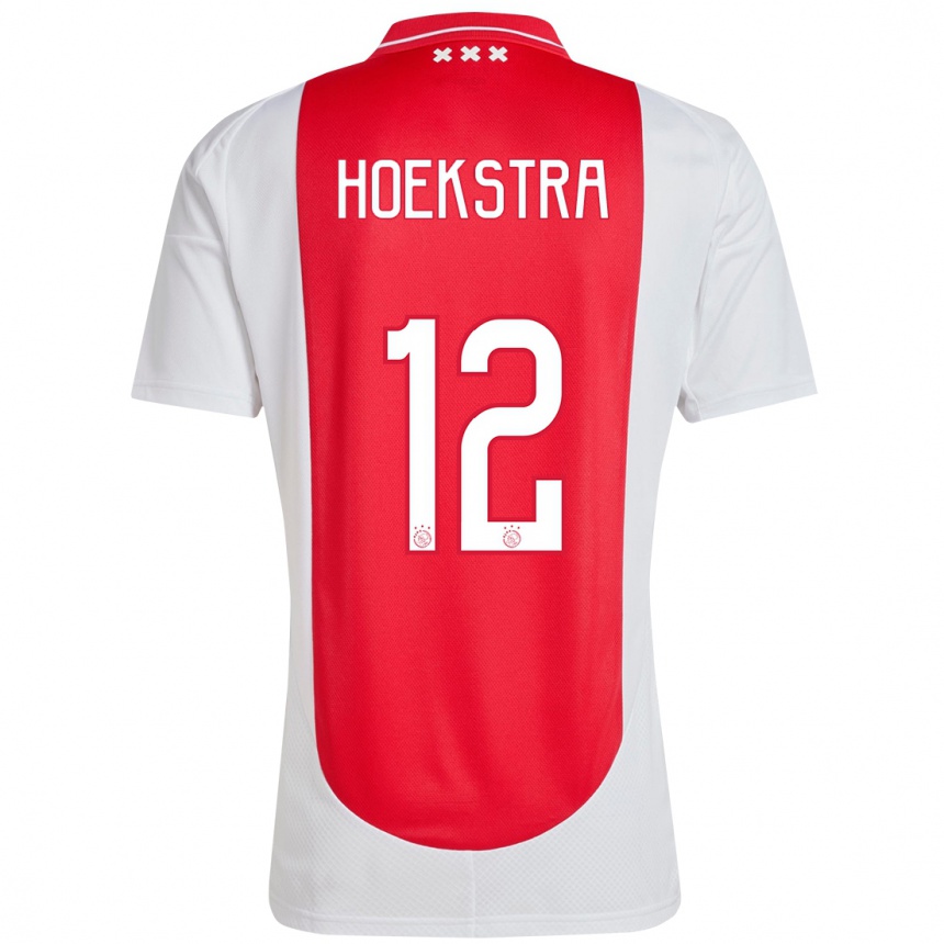 Kids Football Isabelle Hoekstra #12 Red White Home Jersey 2024/25 T-Shirt Za