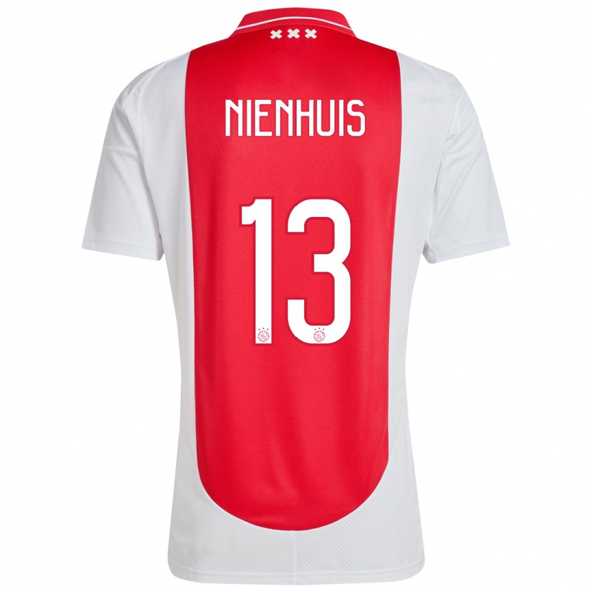 Kids Football Lois Niënhuis #13 Red White Home Jersey 2024/25 T-Shirt Za