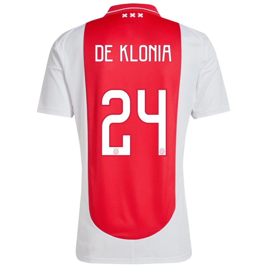 Kids Football Daliyah De Klonia #24 Red White Home Jersey 2024/25 T-Shirt Za