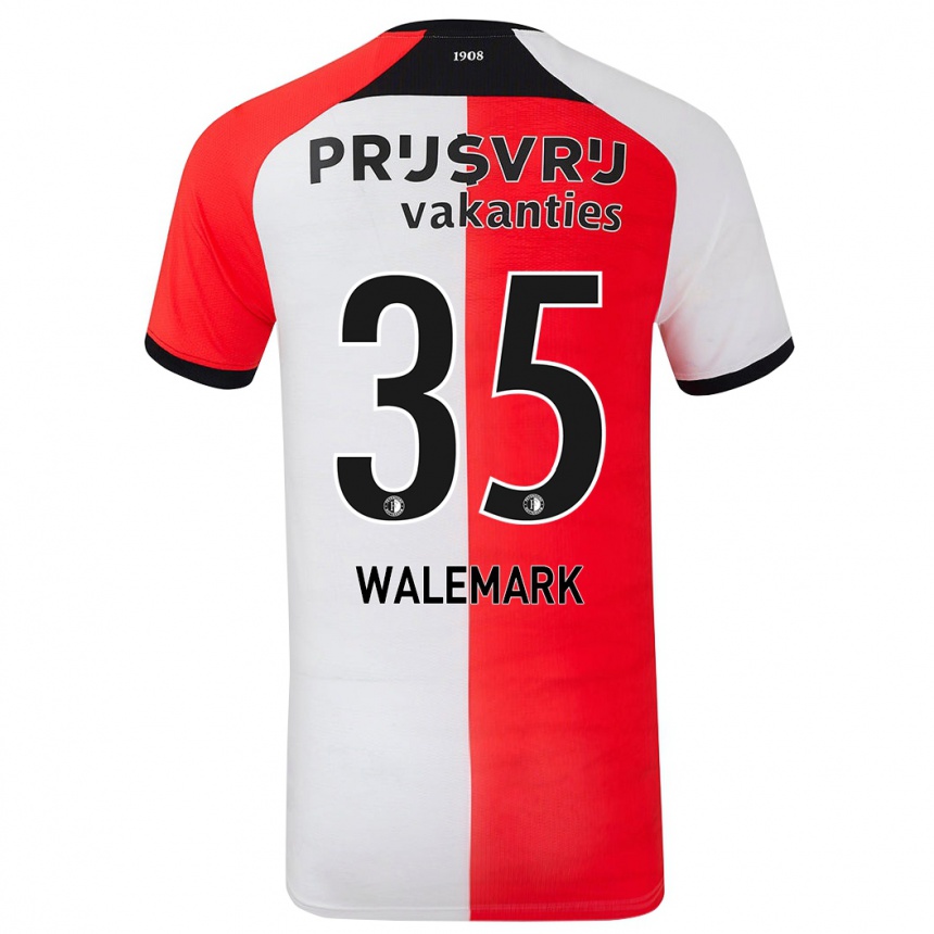 Kids Football Patrik Walemark #35 Red White Home Jersey 2024/25 T-Shirt Za