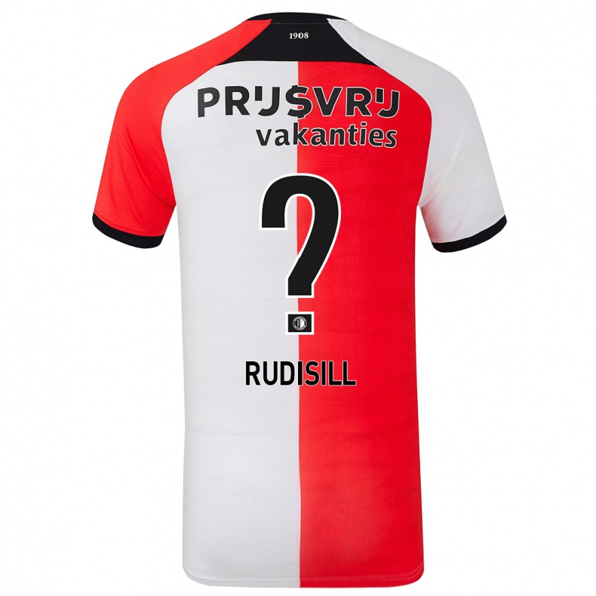 Kids Football Paulo Rudisill #0 Red White Home Jersey 2024/25 T-Shirt Za