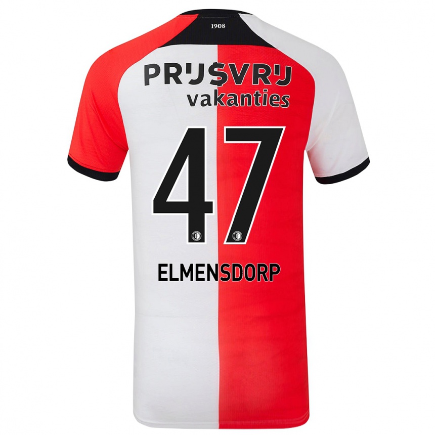 Kids Football Paris Elmensdorp #47 Red White Home Jersey 2024/25 T-Shirt Za