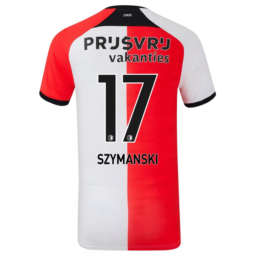 Kids Football Sebastian Szymanski #17 Red White Home Jersey 2024/25 T-Shirt Za