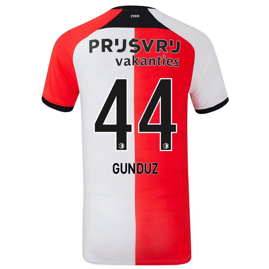 Kids Football Omer Gunduz #44 Red White Home Jersey 2024/25 T-Shirt Za