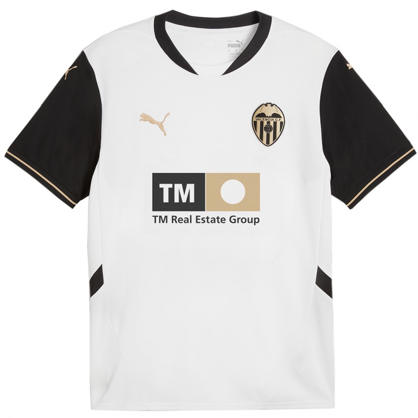 Kids Football Martín Tejón #10 White Black Home Jersey 2024/25 T-Shirt Za