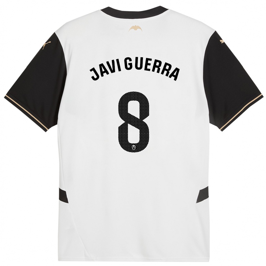 Kids Football Javi Guerra #8 White Black Home Jersey 2024/25 T-Shirt Za