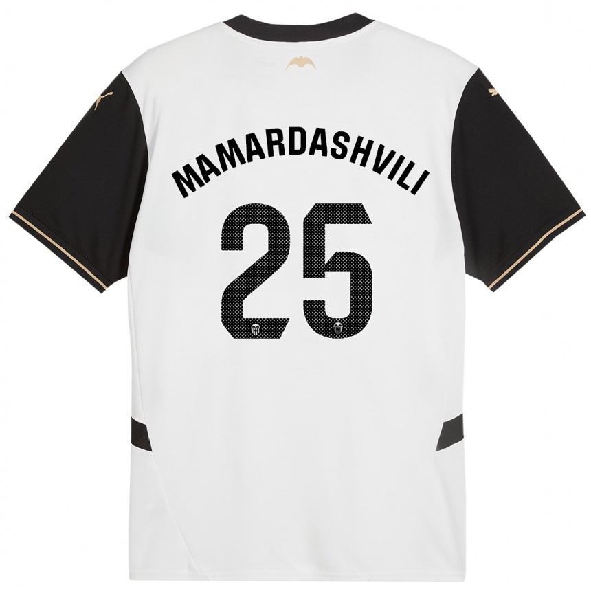 Kids Football Giorgi Mamardashvili #25 White Black Home Jersey 2024/25 T-Shirt Za