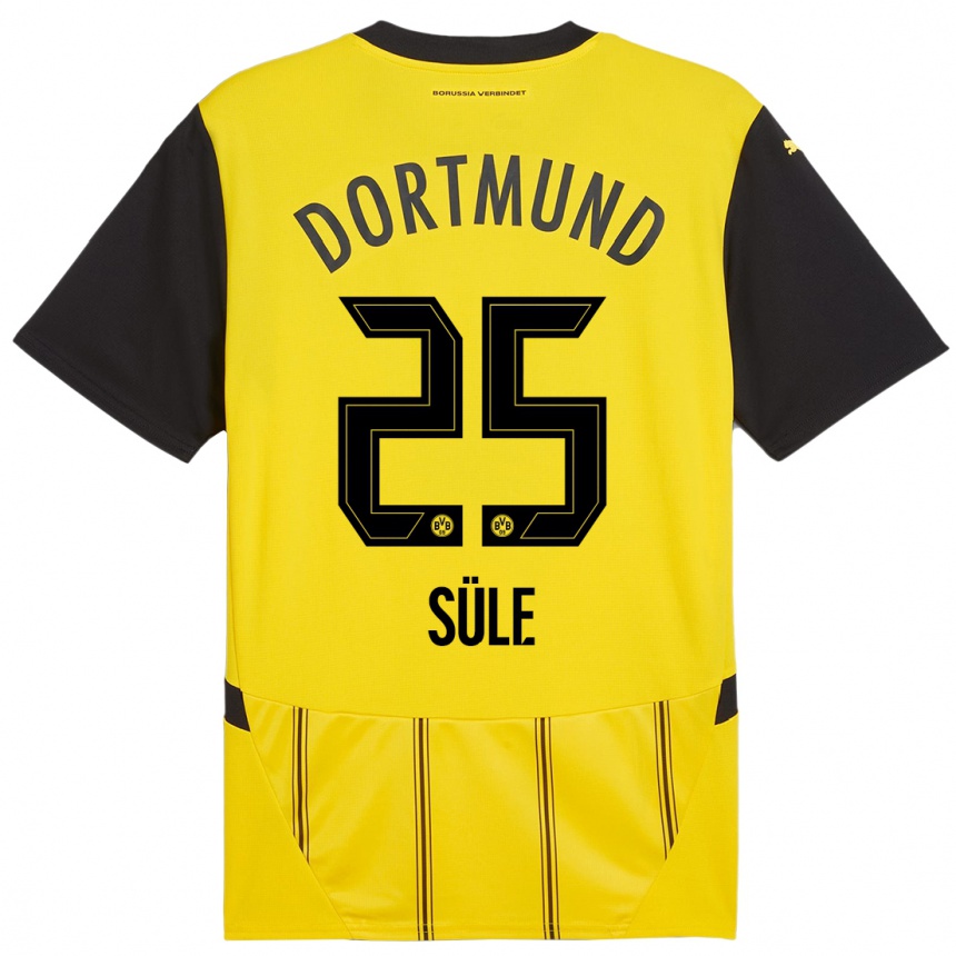 Kids Football Niklas Sule #25 Yellow Black Home Jersey 2024/25 T-Shirt Za