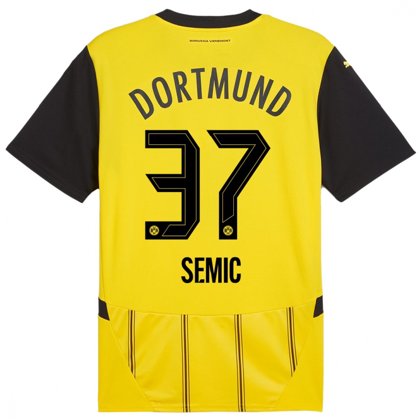 Kids Football Lion Semic #37 Yellow Black Home Jersey 2024/25 T-Shirt Za