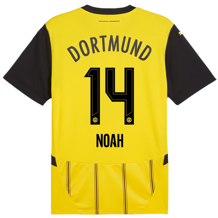 Kids Football Colin Noah Kleine-Bekel #14 Yellow Black Home Jersey 2024/25 T-Shirt Za