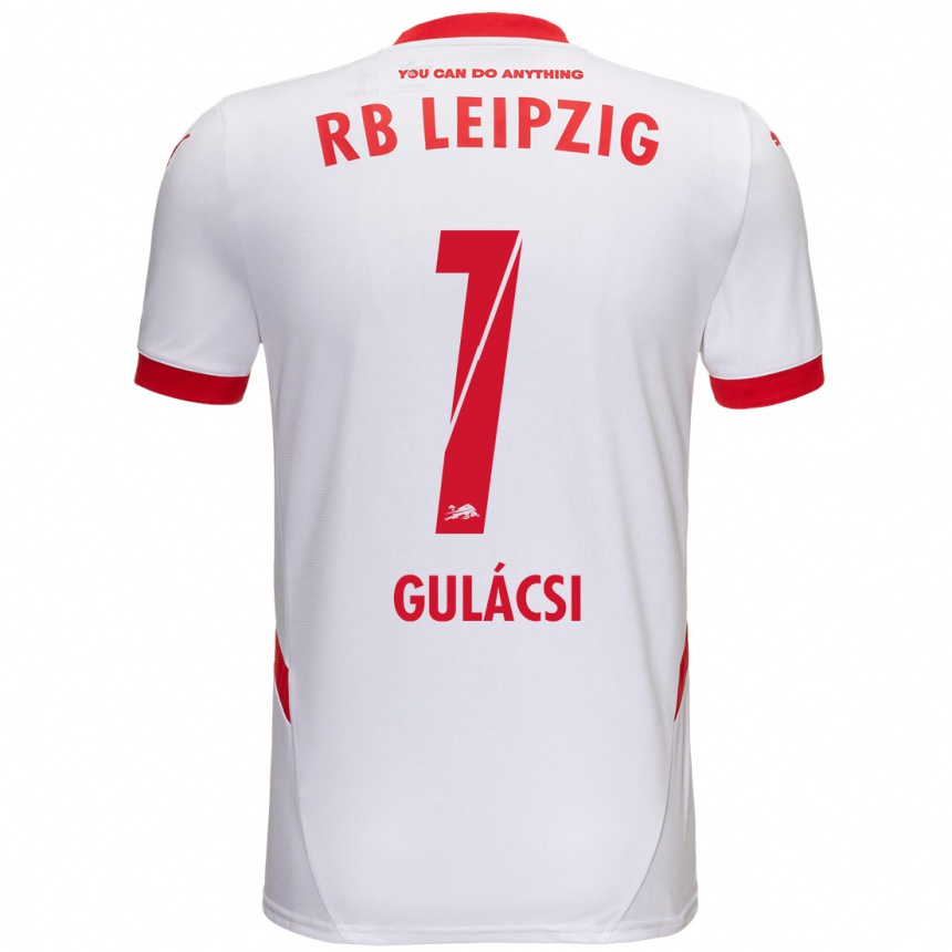 Kids Football Péter Gulácsi #1 White Red Home Jersey 2024/25 T-Shirt Za