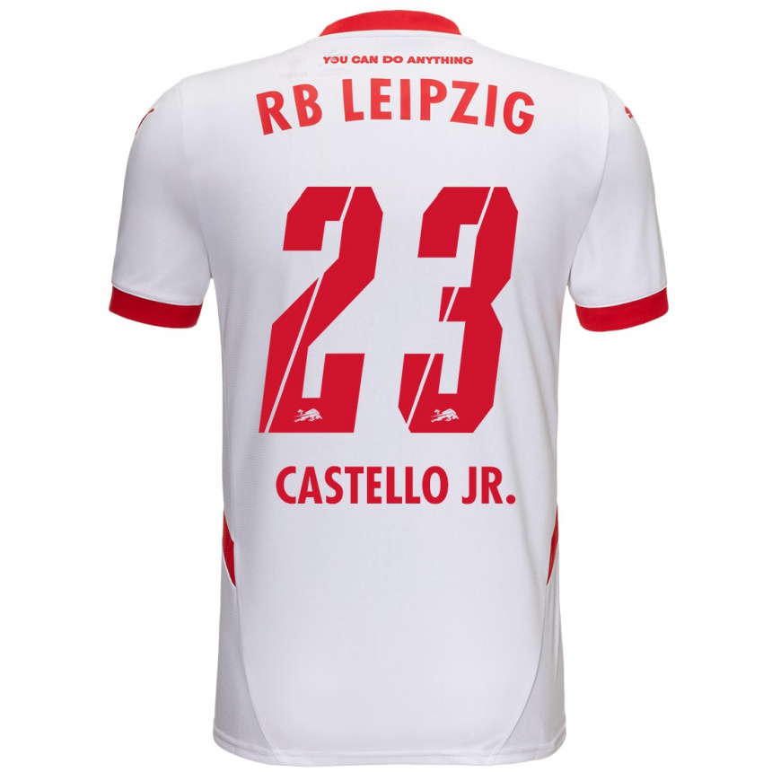 Kids Football Castello Lukeba #23 White Red Home Jersey 2024/25 T-Shirt Za