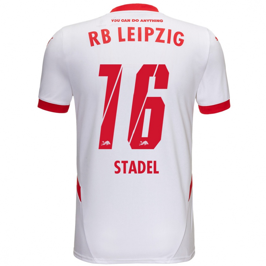 Kids Football Maddox Stadel #16 White Red Home Jersey 2024/25 T-Shirt Za