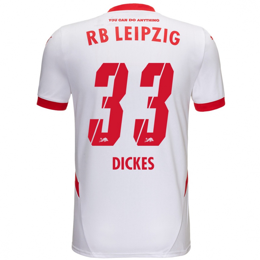 Kids Football Fernando Dickes #33 White Red Home Jersey 2024/25 T-Shirt Za