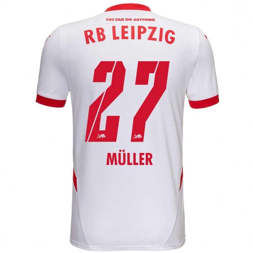 Kids Football Marlene Müller #27 White Red Home Jersey 2024/25 T-Shirt Za