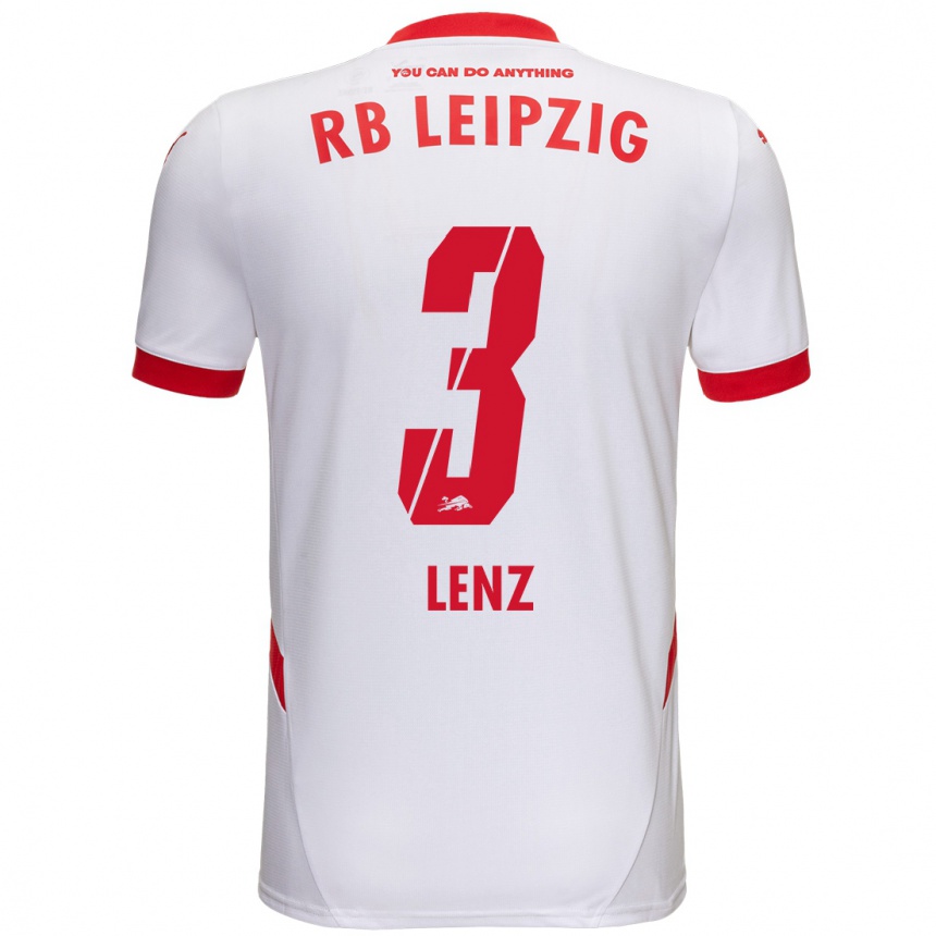 Kids Football Christopher Lenz #3 White Red Home Jersey 2024/25 T-Shirt Za