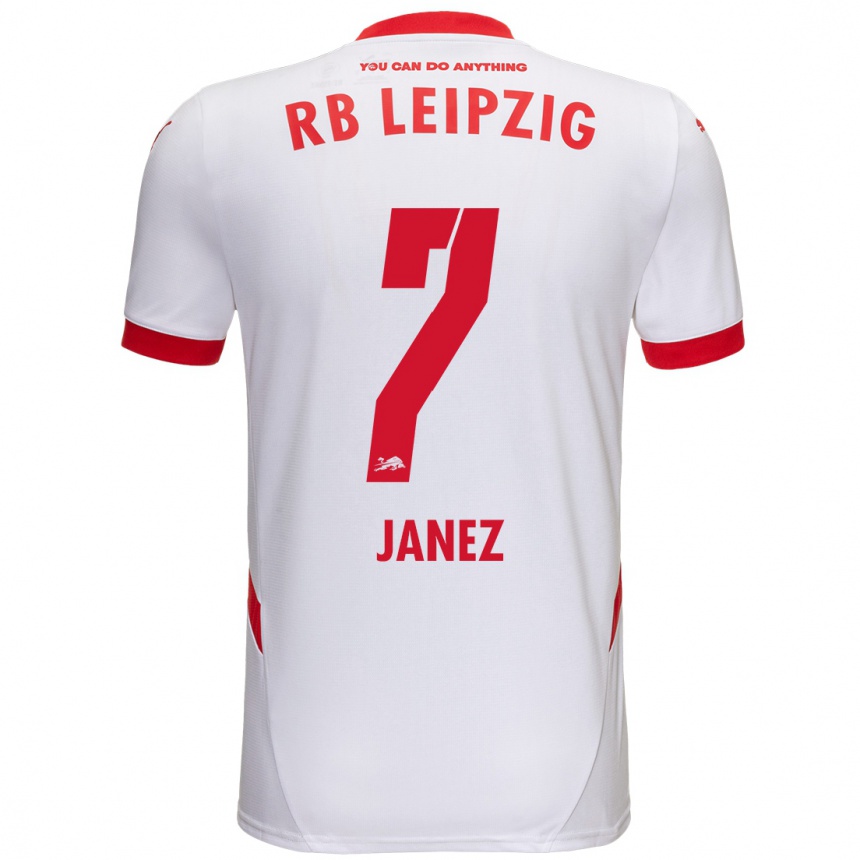 Kids Football Korina Lara Janež #7 White Red Home Jersey 2024/25 T-Shirt Za