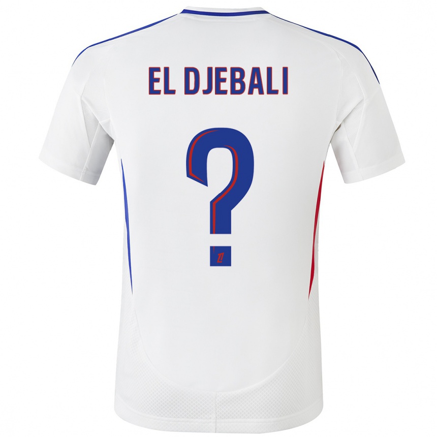 Kids Football Chaim El Djebali #0 White Blue Home Jersey 2024/25 T-Shirt Za