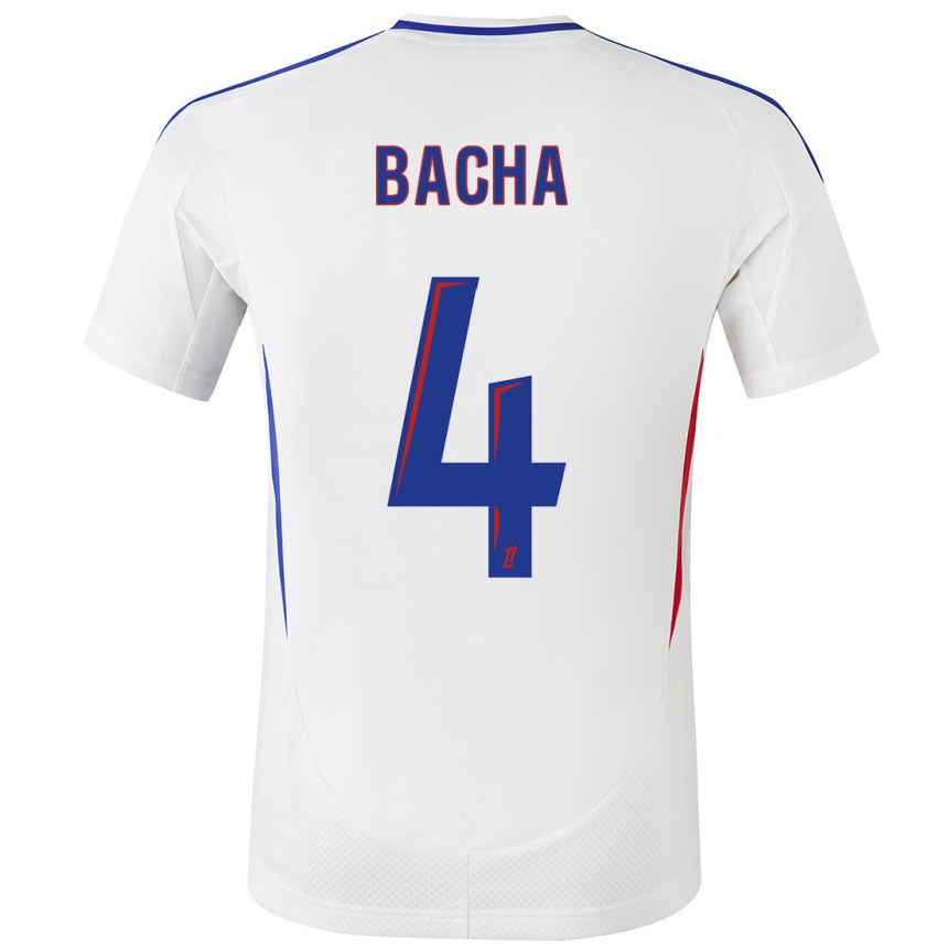 Kids Football Selma Bacha #4 White Blue Home Jersey 2024/25 T-Shirt Za