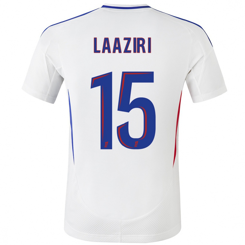 Kids Football Achraf Laaziri #15 White Blue Home Jersey 2024/25 T-Shirt Za