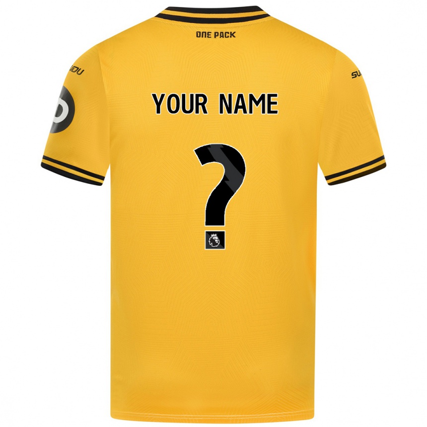 Kids Football Your Name #0 Yellow Home Jersey 2024/25 T-Shirt Za