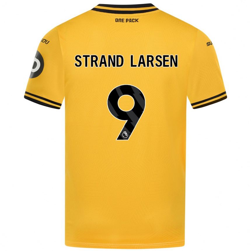 Kids Football Jørgen Strand Larsen #9 Yellow Home Jersey 2024/25 T-Shirt Za