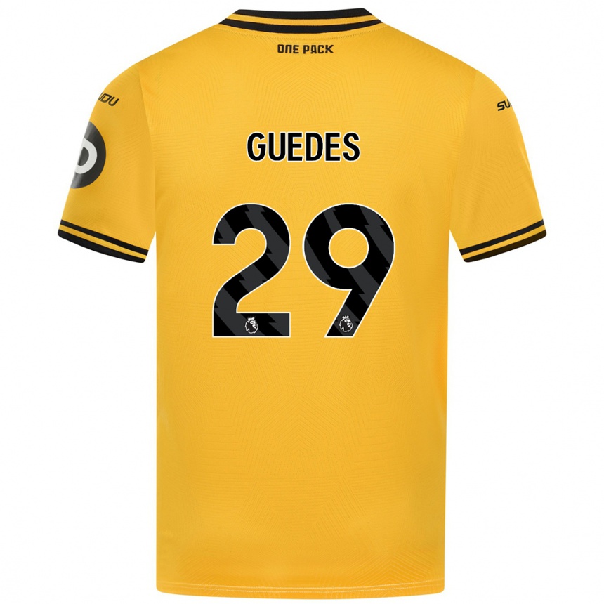 Kids Football Gonçalo Guedes #29 Yellow Home Jersey 2024/25 T-Shirt Za